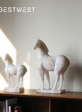 新中式马摆件玄关招财客厅装饰品