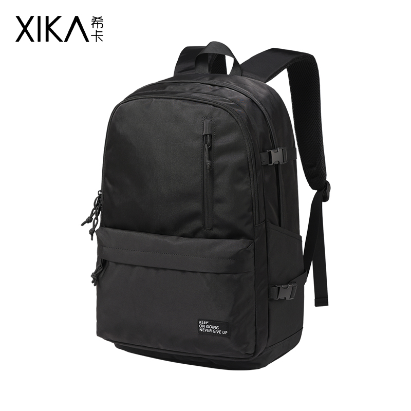 双肩包女大容量电脑旅行背包男帆布初中生高中学生大学生简约书包 - 图0