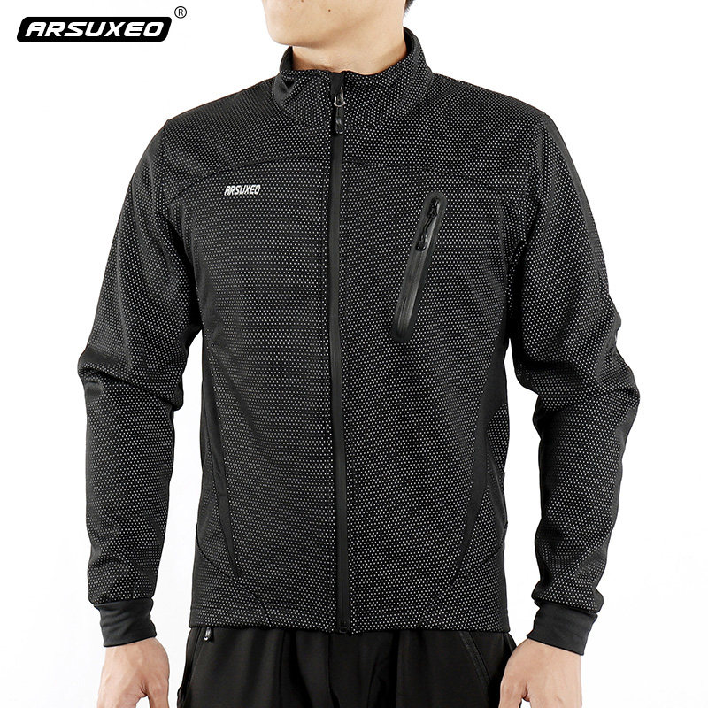 骑行服男冬季防风抓绒公路车夹克 艾速欧骑行服