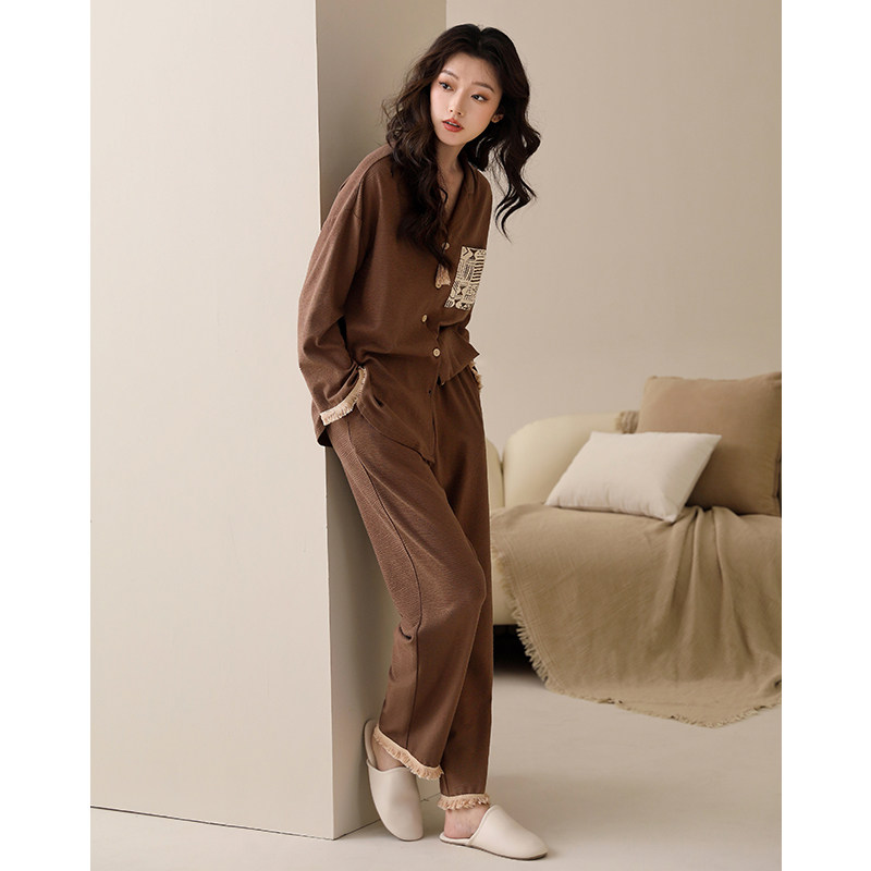 情侣睡衣春秋款莫代尔棉长袖套装高级感开衫大码可外穿家居服男女,淘宝优惠券,粉丝福利购,淘宝优惠卷