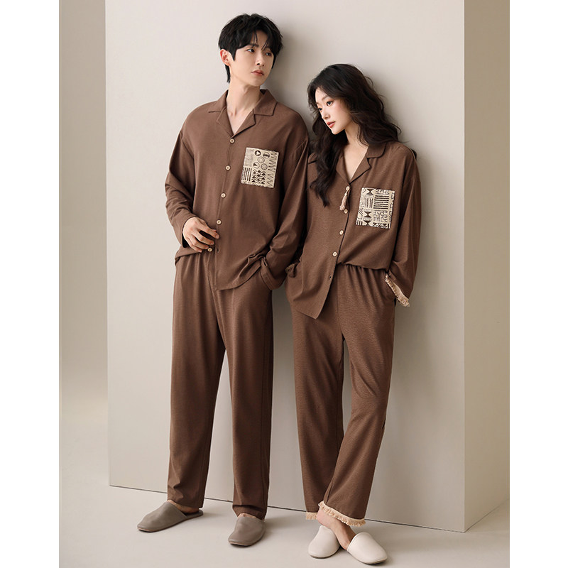 情侣睡衣春秋款莫代尔棉长袖套装高级感开衫大码可外穿家居服男女,淘宝优惠券,粉丝福利购,淘宝优惠卷