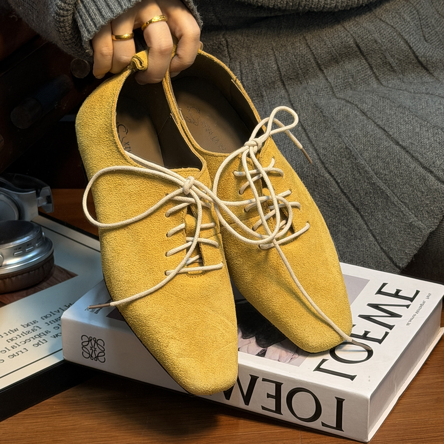 磨砂真皮复古方头系带平底小皮鞋女小众设计德比鞋乐福鞋休闲单鞋,淘宝优惠券,粉丝福利购,淘宝优惠卷