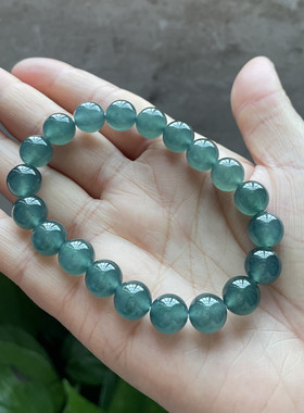 天然A货正品翡翠冰种蓝水手串