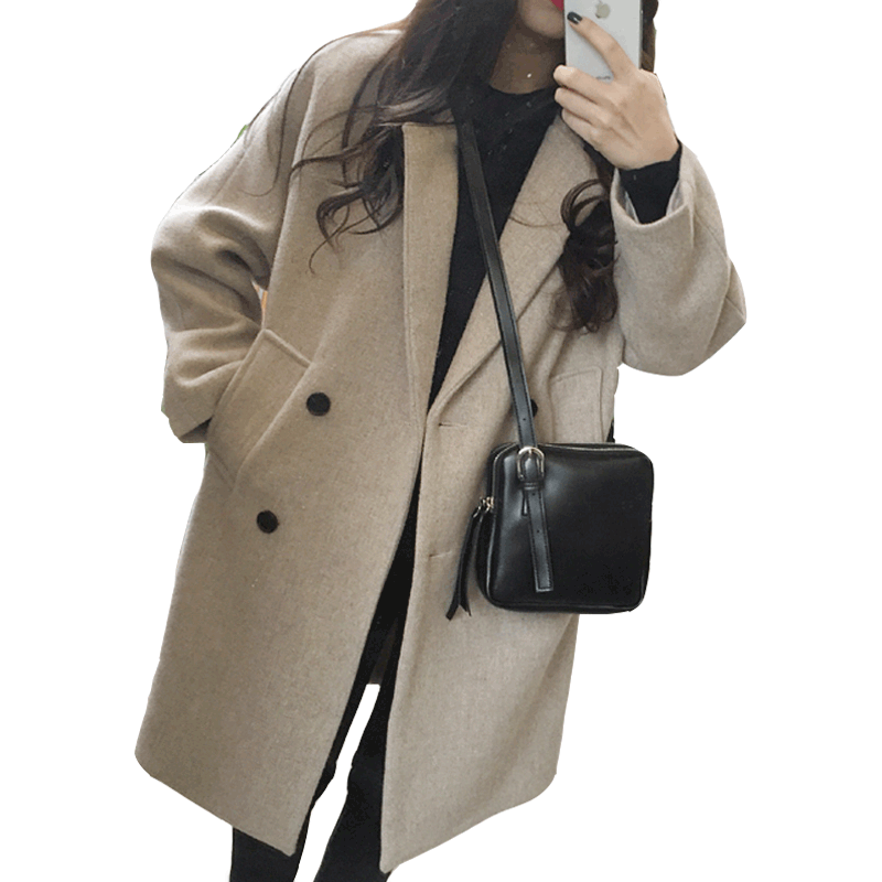 Woolen coat women's middle length Korean version 2023 new autumn and winter outfits forest, student hair woolen jacket women thick popularity