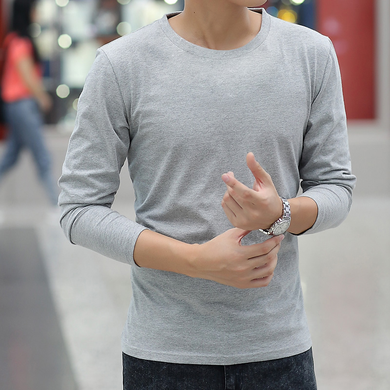 男士潮牌长袖t恤秋冬季潮流新款加绒上衣服体恤纯色白韩版打底衫,淘宝优惠券,粉丝福利购,淘宝优惠卷