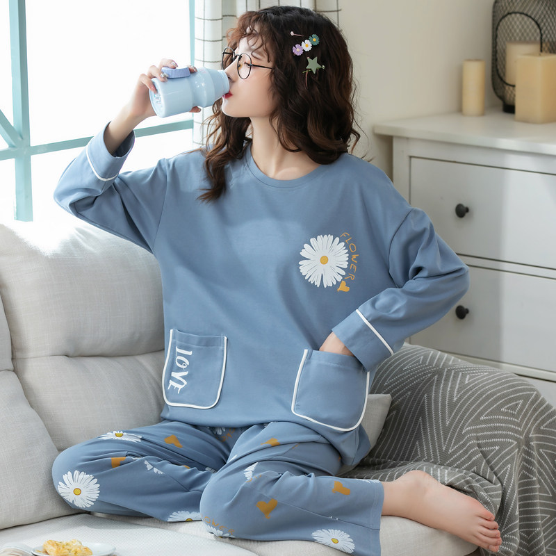 春秋款2022年新款长袖纯棉可爱睡衣 卡之恋服饰睡衣/家居服套装