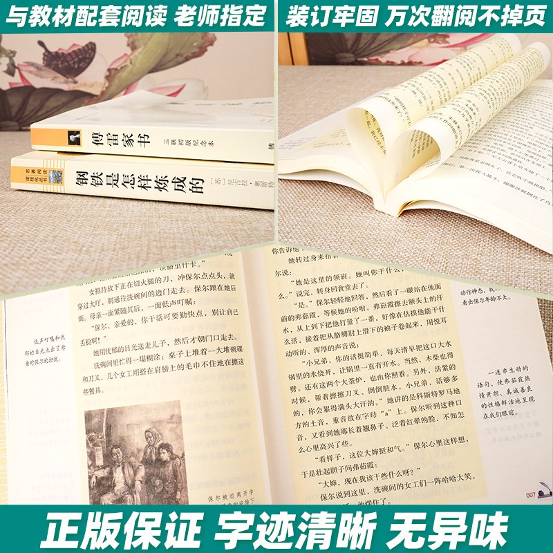 傅雷家书 钢铁是怎样炼成的正版原著无删减人民教育出版社南方出版八年级下册阅读课外阅读书籍文学经典世界名著三联书籍傅雷家书 - 图0