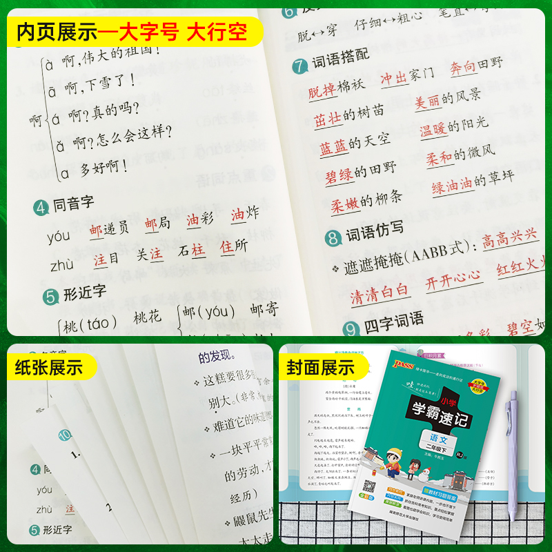 2024春小学学霸速记一二三四五六年级上册下册语文数学英语人教版北师大版道德与法治科学同步知识课堂笔记同步知识点练习 - 图2