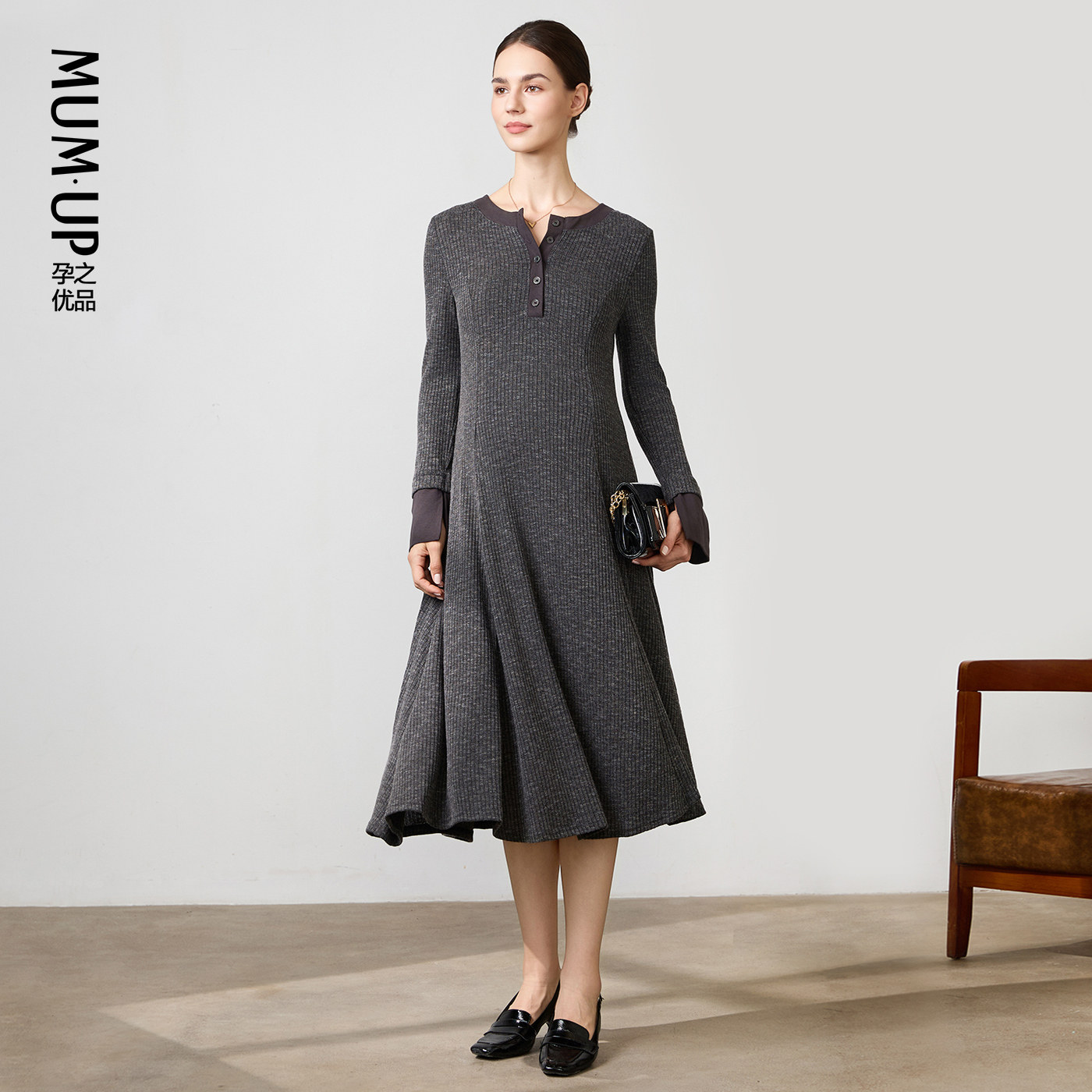 【新品】孕妇连衣裙春秋款赫本风孕妇裙轻奢高级感孕期孕妇装长裙,淘宝优惠券,粉丝福利购,淘宝优惠卷