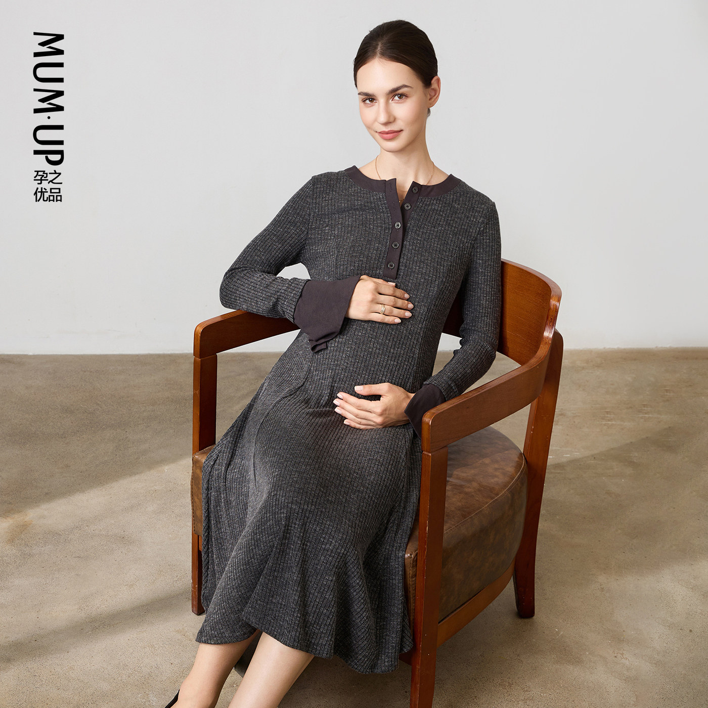 【新品】孕妇连衣裙春秋款赫本风孕妇裙轻奢高级感孕期孕妇装长裙,淘宝优惠券,粉丝福利购,淘宝优惠卷