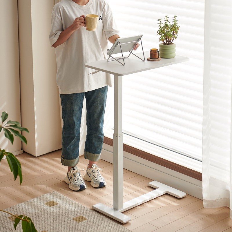 Movable lift bedside table home computer table standing office study table living room foldable sofa side table