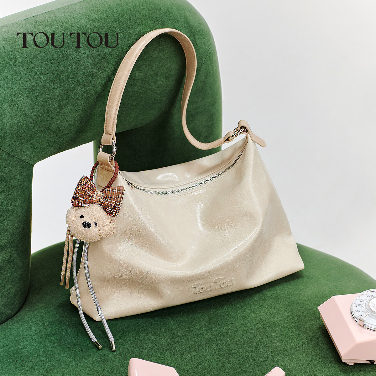 TOUTOU高级感复古腋下包软袋hobo包大容量通勤托特包单肩斜挎包女,淘宝优惠券,粉丝福利购,淘宝优惠卷