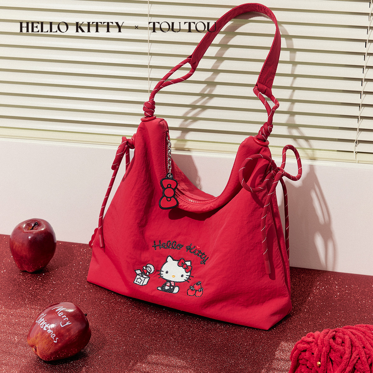 本命年礼物TOUTOUhellokitty凯蒂猫红色帆布托特包大容量斜挎包女,淘宝优惠券,粉丝福利购,淘宝优惠卷