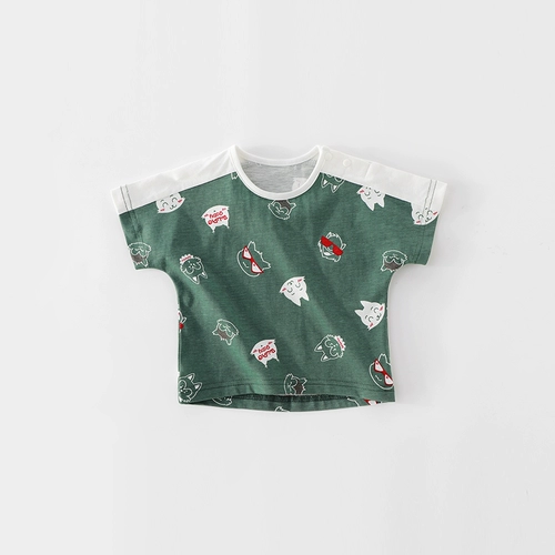 Летняя хлопковая футболка с коротким рукавом для мальчиков, тонкая детская летняя одежда, 2021 года