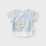 Летняя одежда подходит для мужчин и женщин, детская мультяшная тонкая летняя футболка с коротким рукавом для новорожденных, коллекция 2022