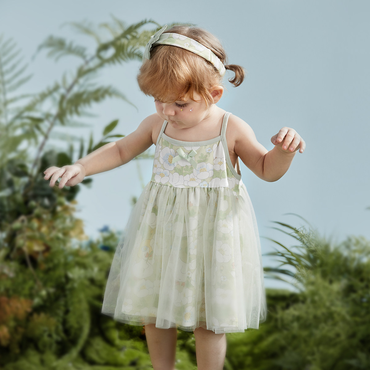 女童连衣裙2024新款夏季网纱吊带裙周岁小女孩公主裙女宝宝裙子