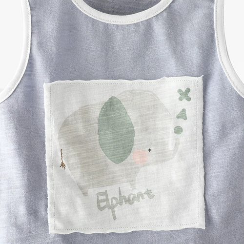 Детская хлопковая майка, тонкая летняя одежда, футболка без рукавов, в западном стиле