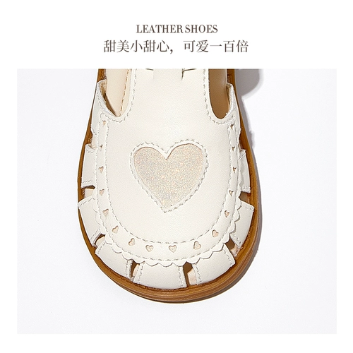 Летние туфли для принцессы, детские нескользящие дышащие сандалии для кожаной обуви, мягкая подошва