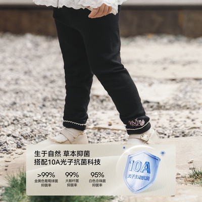 嫚熙童装儿童打底裤女童内搭裤子女宝安全裤透气宝宝春季外穿长裤
