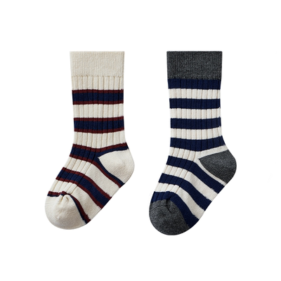 嫚熙婴儿条纹袜子宝宝中筒袜