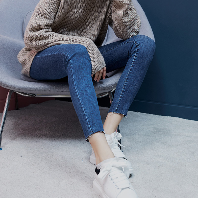 英国嫚熙孕妇铅笔破洞秋冬牛仔裤 嫚熙孕妇铅笔裤