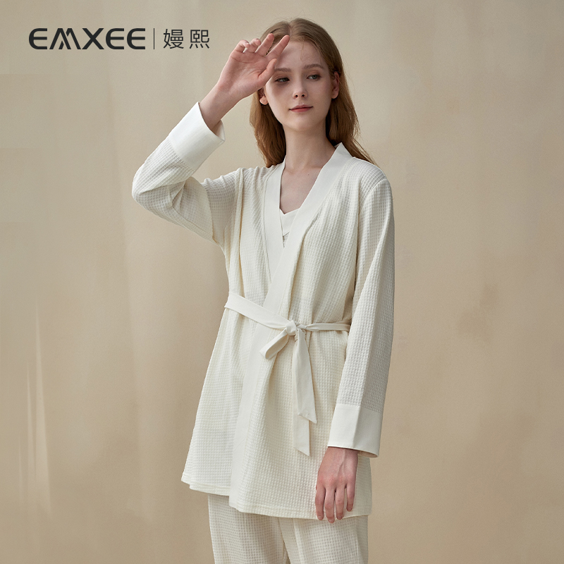 【新品】嫚熙夏季月子服华夫格睡衣 嫚熙家居服套装