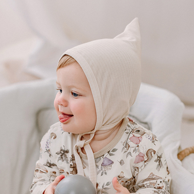 嫚熙婴儿帽子新生儿绑带胎帽小月龄帽