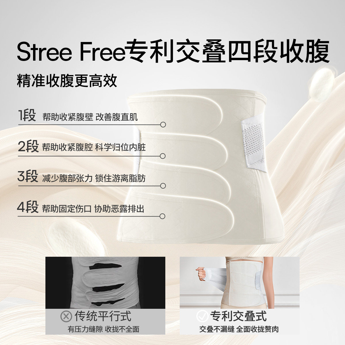 嫚熙收腹带产后专用产妇顺产剖腹产束腹带修复塑身束腰蚕丝束缚带