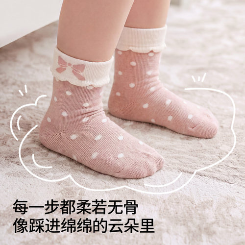 嫚熙婴儿袜子宝宝儿童袜不勒腿新生儿0到3个月男女童胎袜秋中筒袜 - 图2