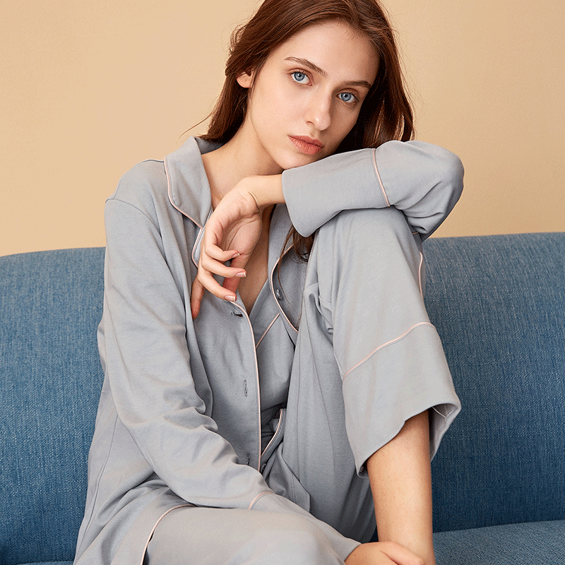 嫚熙秋冬哺乳月子服纯棉怀孕期睡衣 嫚熙家居服套装