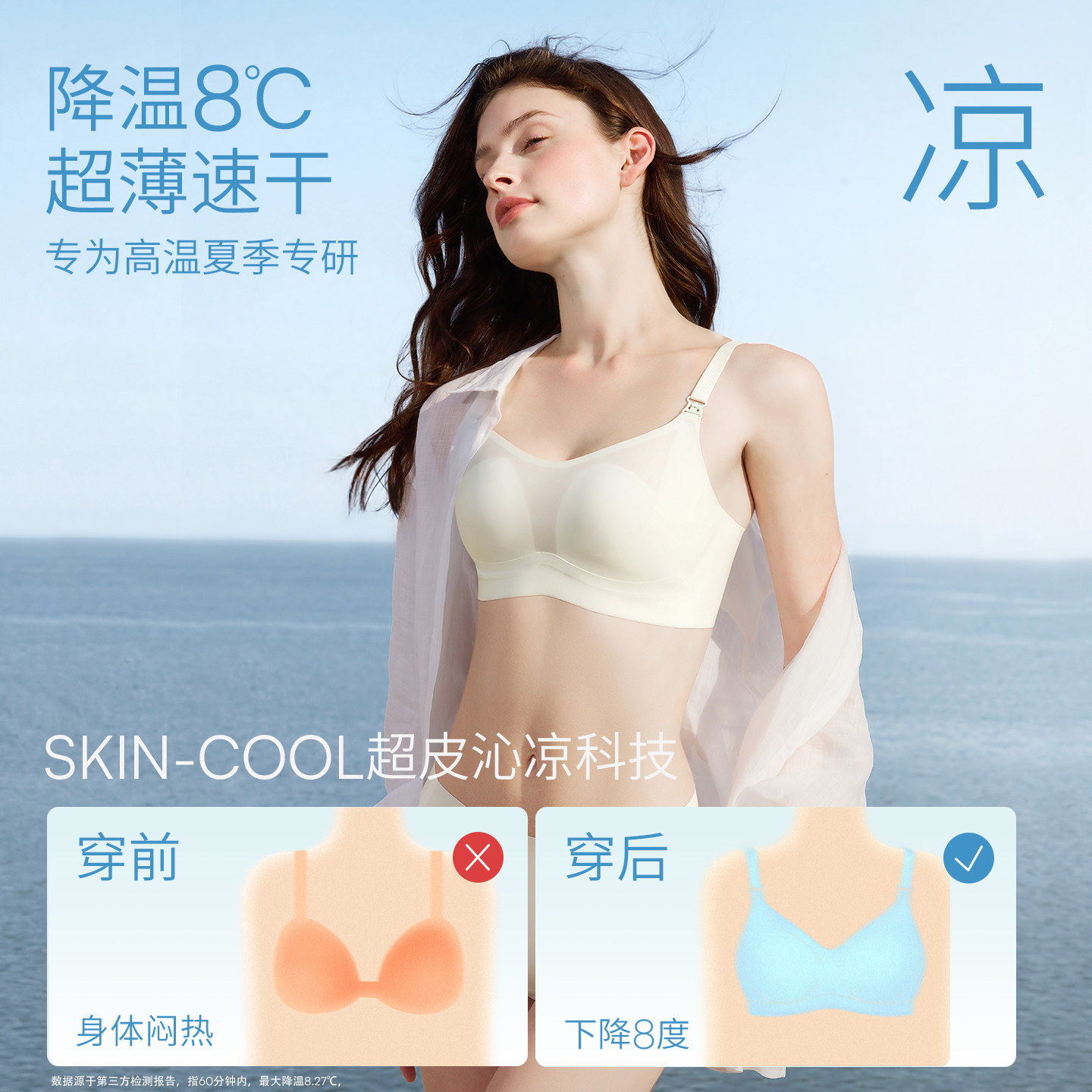 嫚熙夏季薄款哺乳内衣孕妇超薄透气防下垂文胸产后喂奶超皮小凉杯