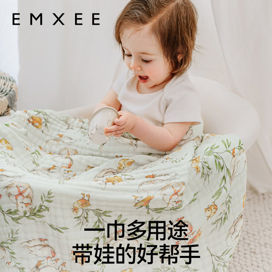 Manxi baby gauze bath towel pure cotton newborn baby bath towel large size