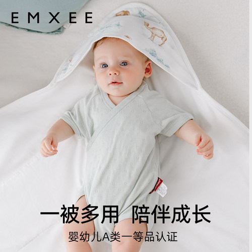 嫚熙婴儿包被初生宝宝秋冬包单防惊跳包巾四季外出纯棉a类抱被 - 图3