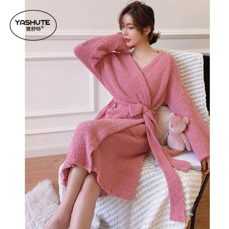 软绵绵秋冬长款可外穿日系甜美睡裙 雅舒特睡衣/家居服套装