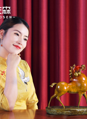 佐森招财福马办公乔迁开业摆件