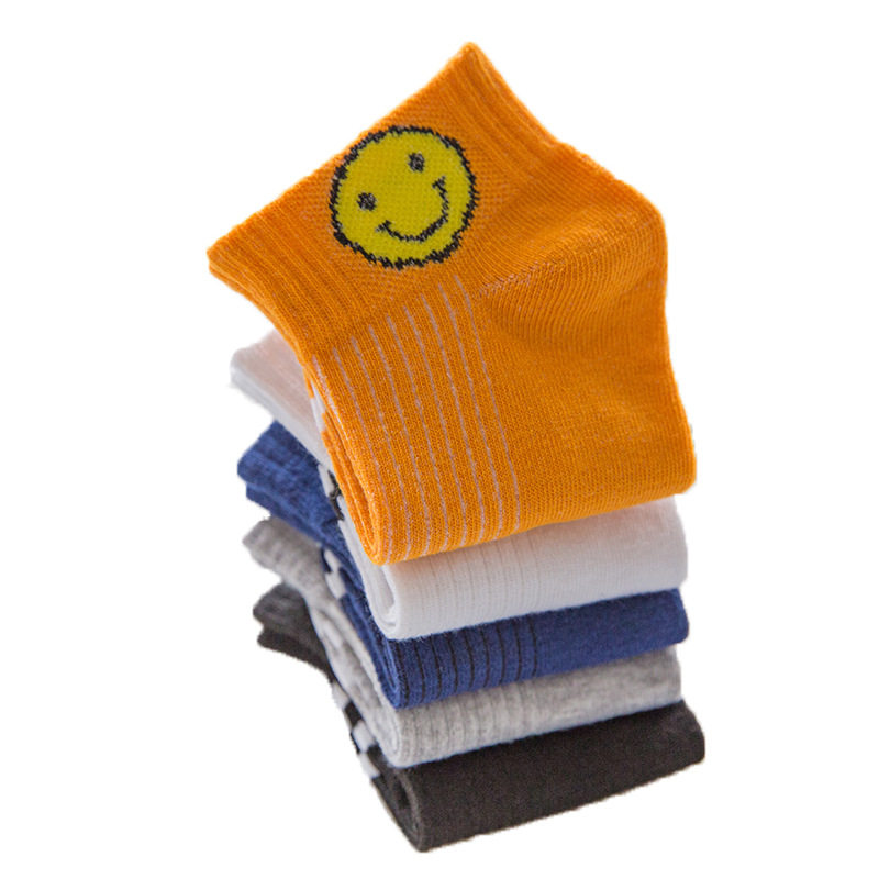 休闲防滑横条学生2020新款笑脸船袜 潮袜专坊短袜/打底袜/丝袜/美腿袜