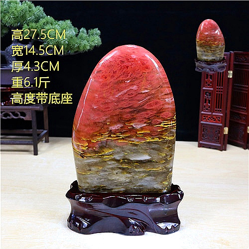 包邮超值琉璃七彩水晶石头收藏鸡血石原石观赏石奇石客厅桌面摆件 - 图3
