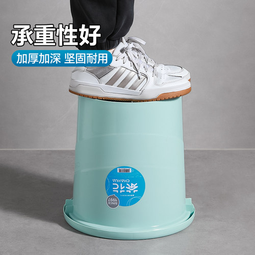 茶花水桶家用大号储水手提塑料桶加厚耐用圆桶学生宿舍洗澡泡脚桶 - 图1