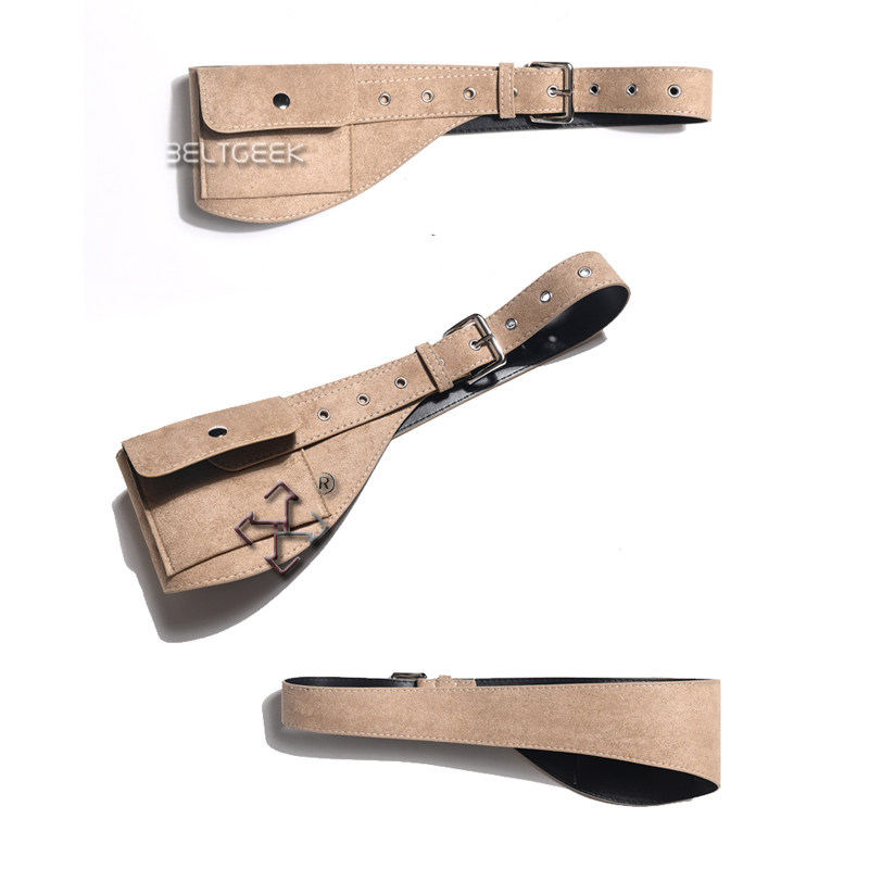 波嬉时髦运动风男女装饰腰包配裙子裤子外套小众腰带绒面/光面宽 - 图3