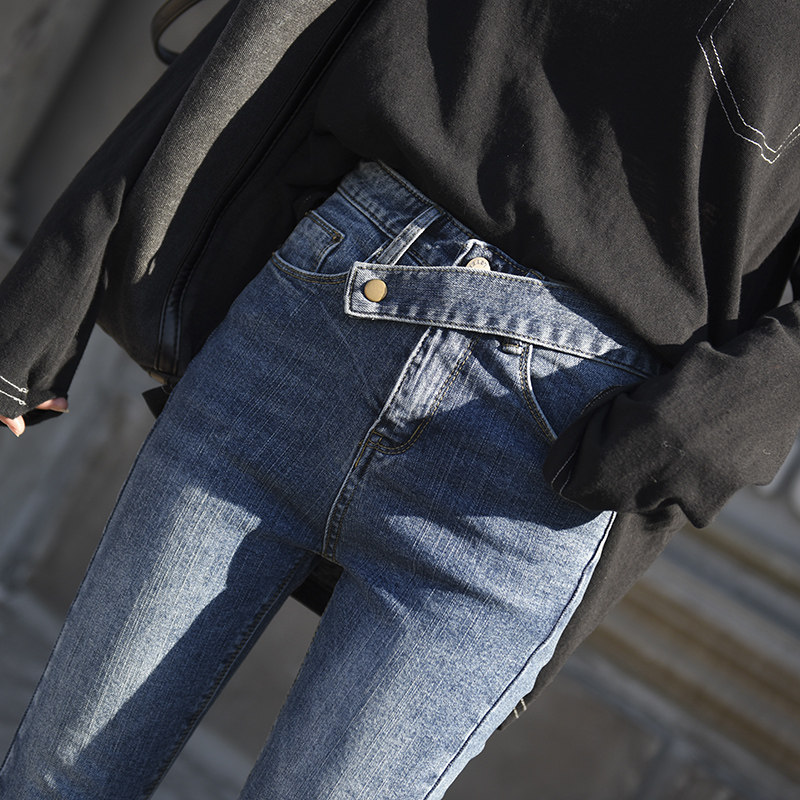 黑色高腰紧身2020春秋新款小脚裤子 瞩目牛仔裤