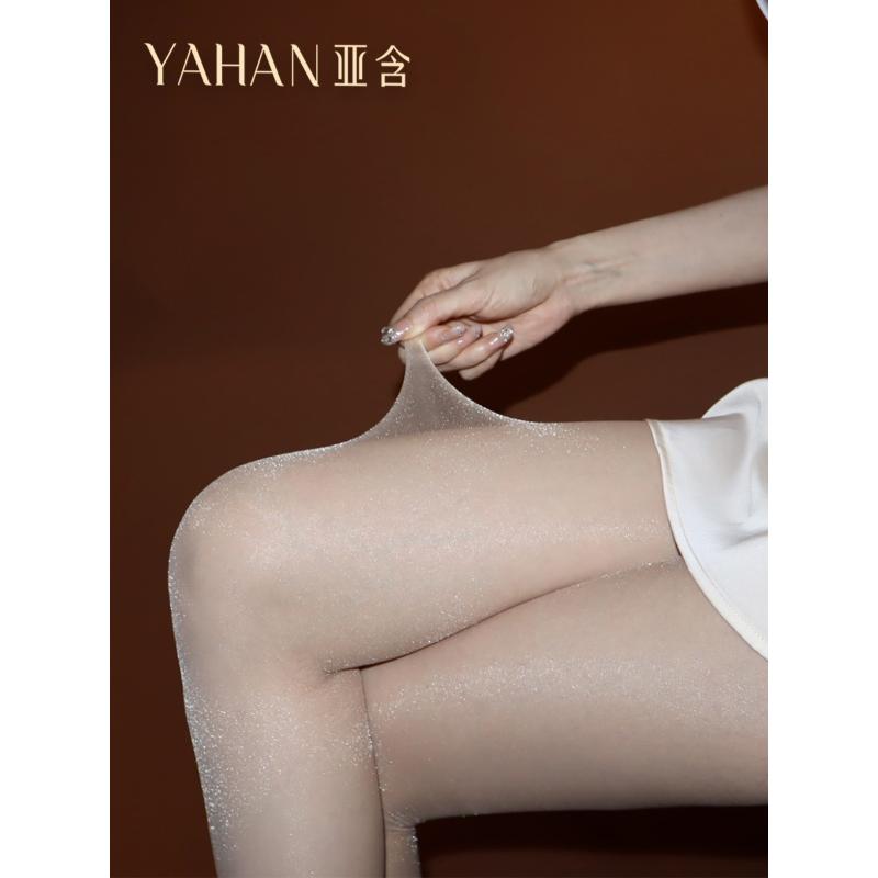 YAHAN 1D【满天星】六色超薄珠光袜T裆带腿脚型亮晶脚尖透明丝袜 - 图1