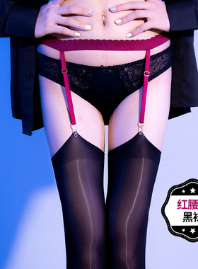 性感极光马油袜吊带一体字母袜女夏薄款防勾丝纯欲诱惑网红手撕袜