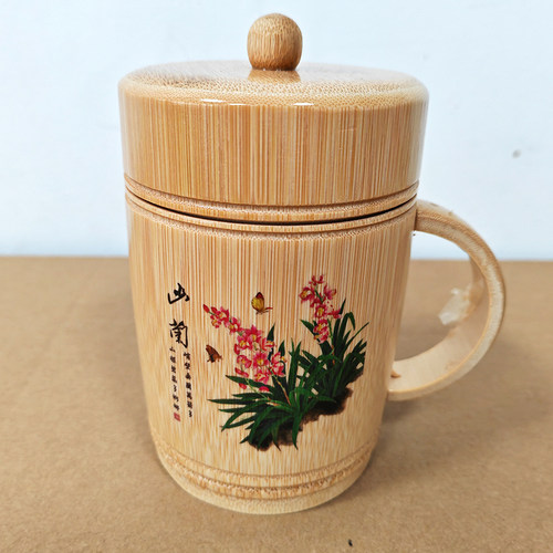 新款带柄杯带盖本色竹杯茶杯水杯天然环保旅游景区热卖竹子工艺品 - 图2