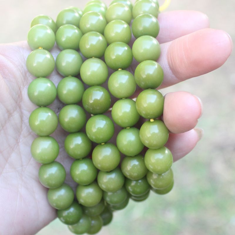 天然风化染色菩提根 正圆绿色菩提子 108颗 配6颗备珠 多规