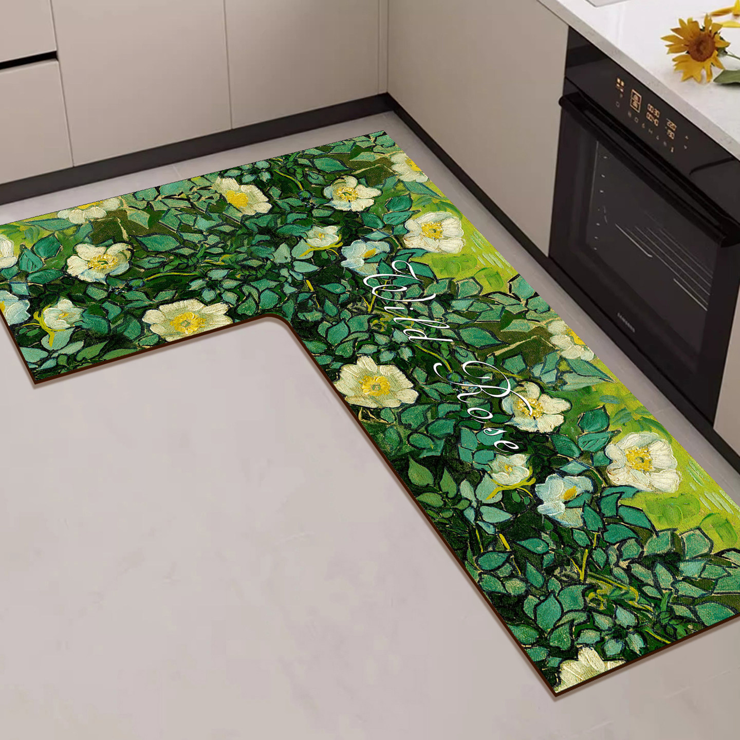 Kitchen floor mat L-shaped corner special floor mat 7-shaped