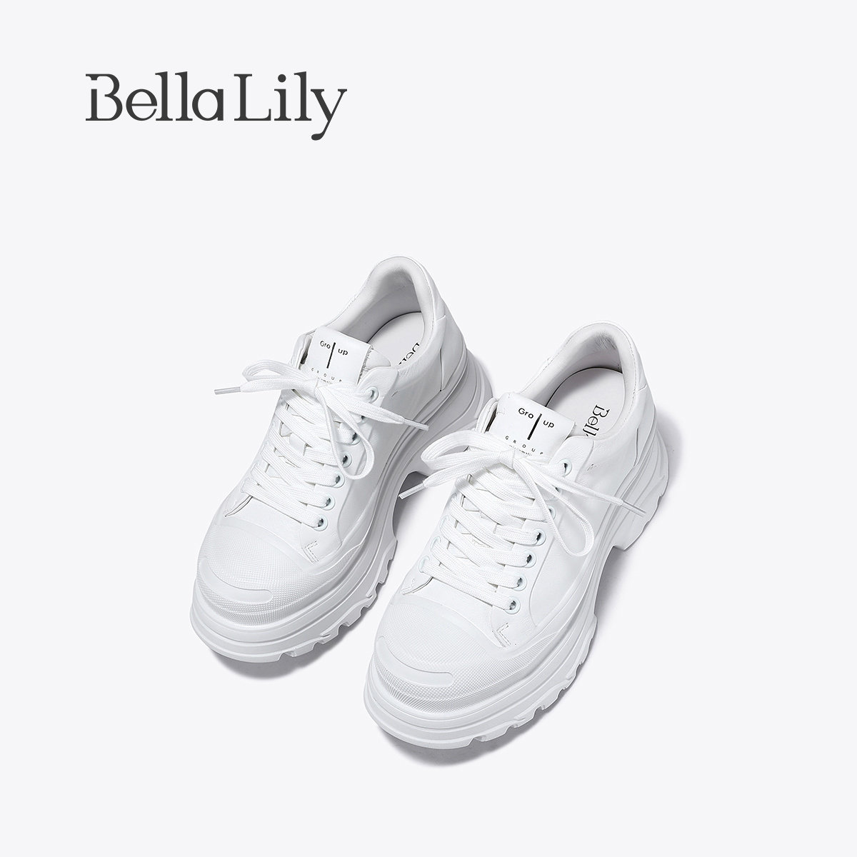 BellaLily2026春季新款街头厚底松糕鞋轻便休闲鞋学院风牛皮潮鞋,淘宝优惠券,粉丝福利购,淘宝优惠卷