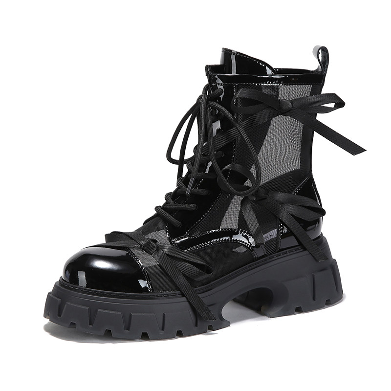 bellalily新款镂空透气网纱马丁靴 bellalily马丁靴