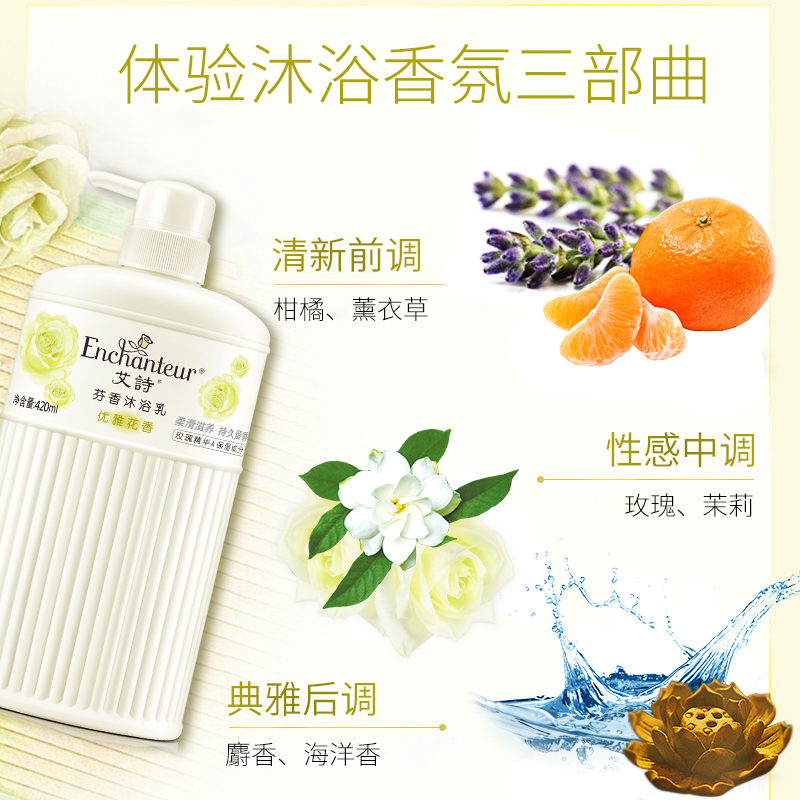 艾诗沐浴露持久留香香氛沐浴乳液沐浴液家庭装品牌官方正品旗舰店