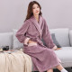 Coral velvet pajamas Winter female velvet thick flanged bathrobe female long home clothing pajamas spring and autumn yukata