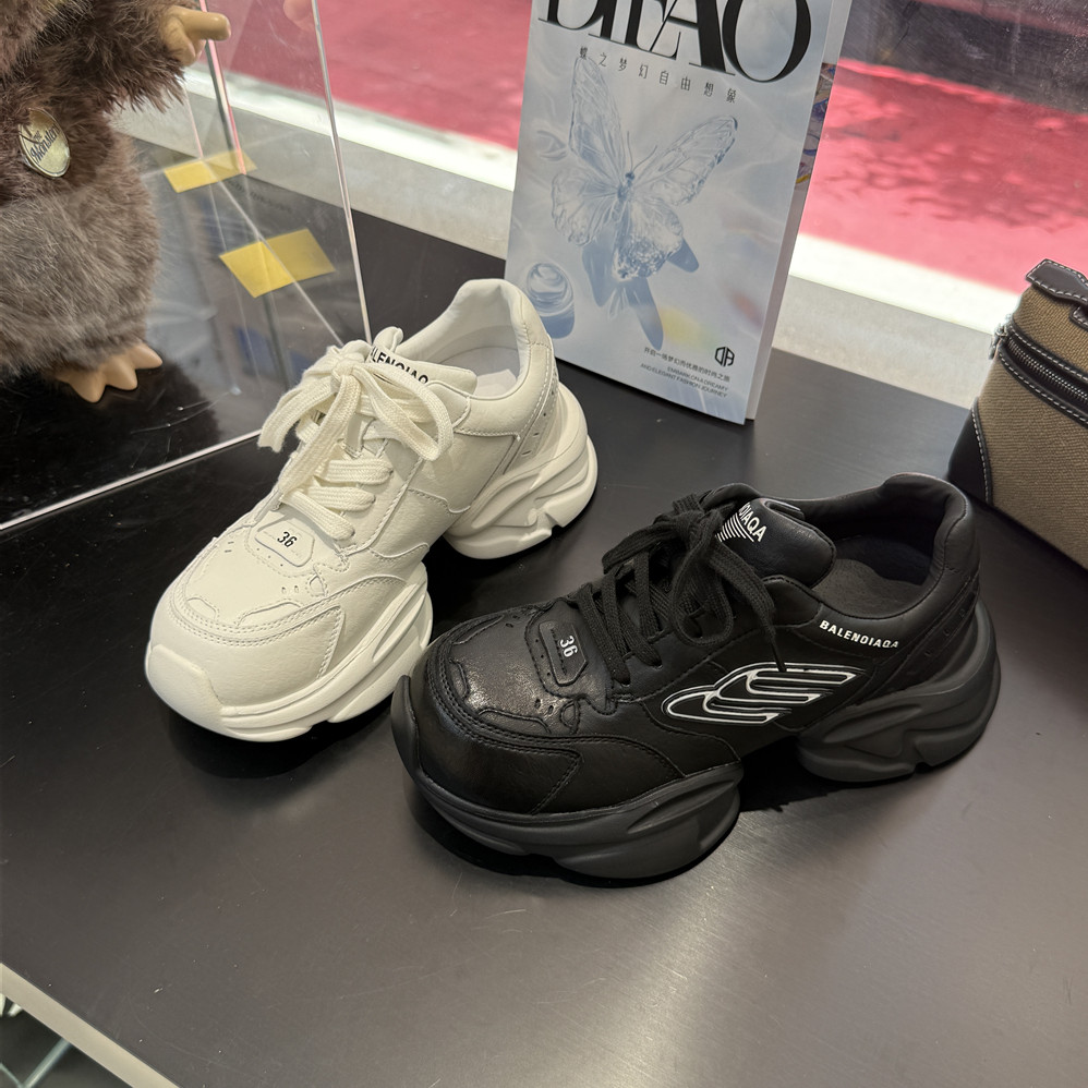 蝶澳~2025新款老爹鞋女厚底休闲运动鞋百搭透气网面跑步鞋61D123 - 图2